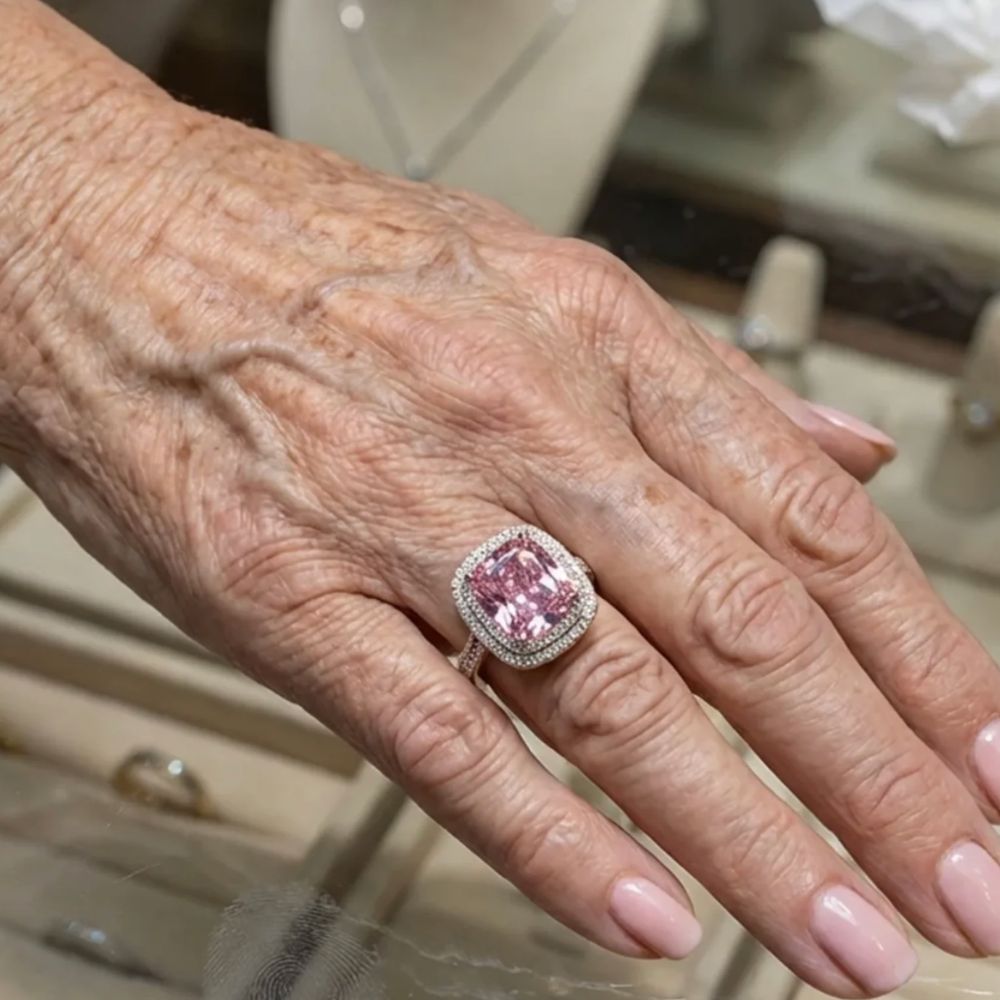 Cushion Pink Sapphire Ring