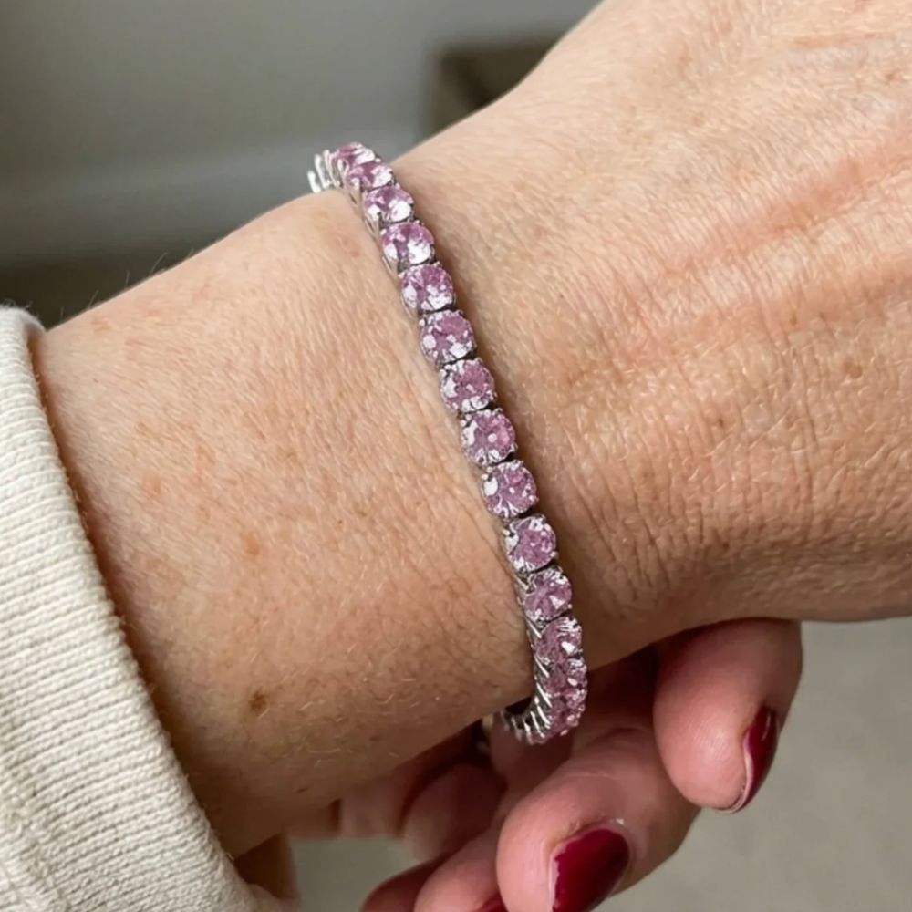 Pink Sapphire Tennis Bracelet