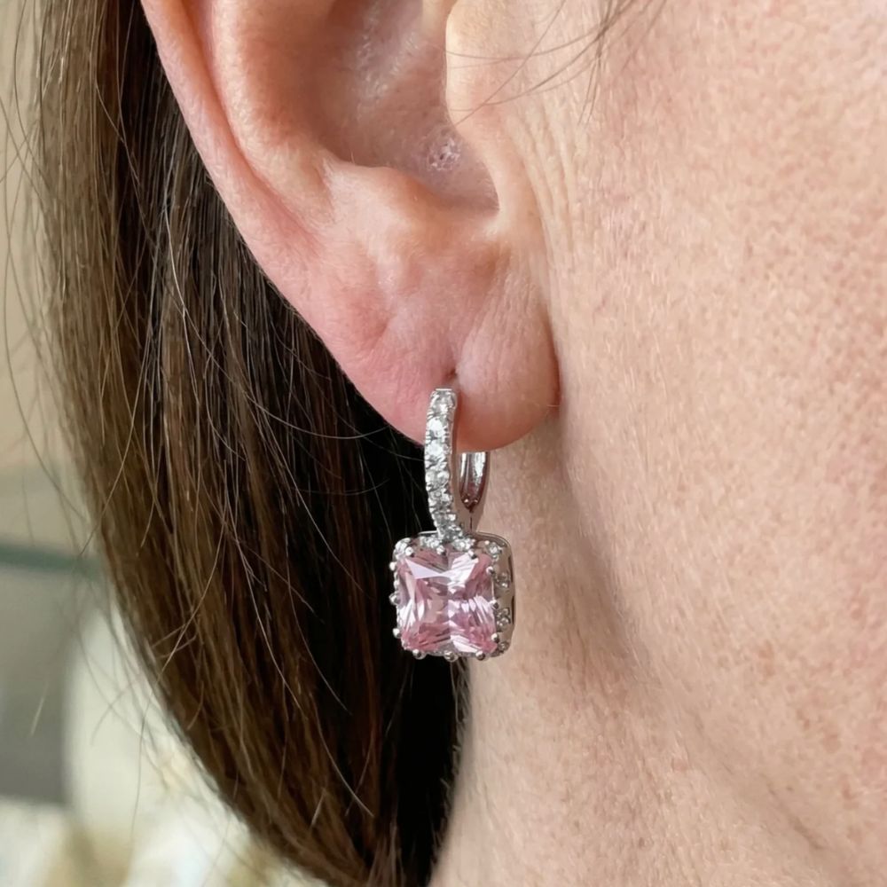 Pink Radiance Huggie Earrings