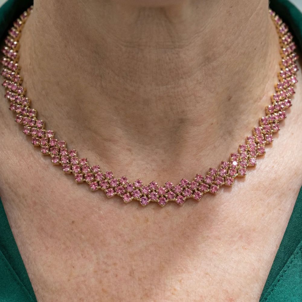 Rose Ember Line Necklace