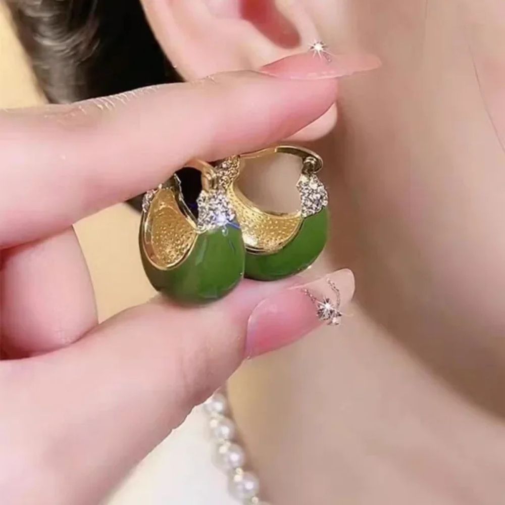 Retro Green Earrings