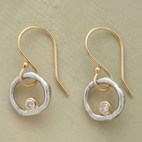 Vintage Silver Plated Hollow Circle Earrings
