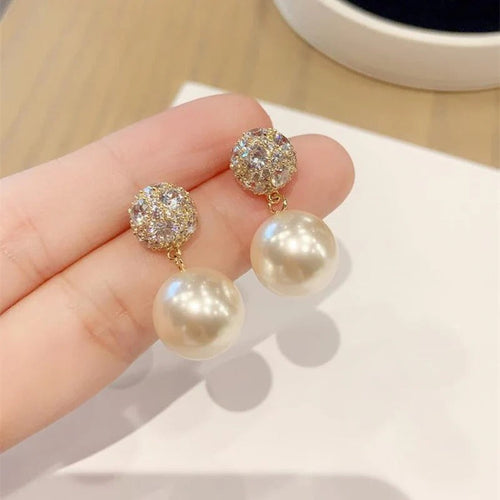 Zirconia & Pearl Earrings