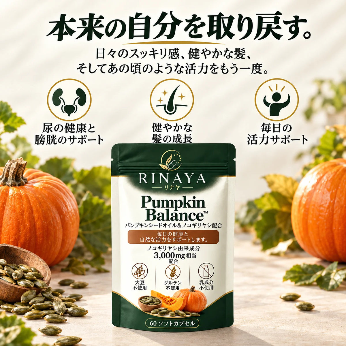Pumpkin Balance™｜パンプキンシードオイル＆ノコギリヤシ配合