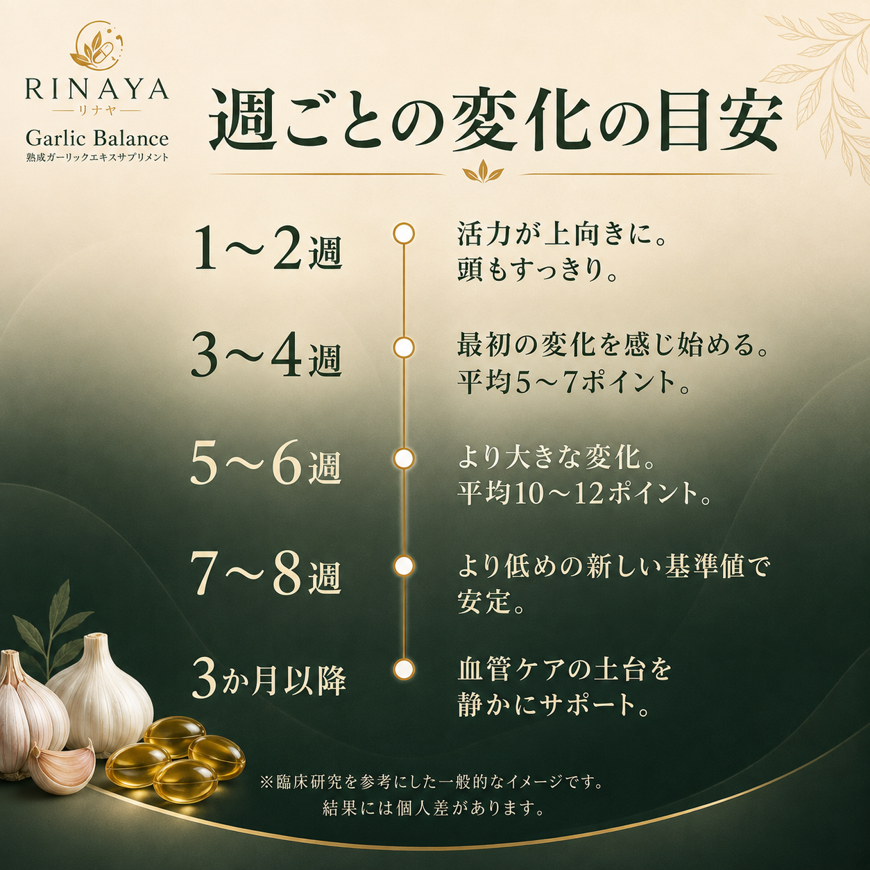 熟成ニンニクエキス™ by RINAYA — 血圧の数字だけでは見えない、血管の健康に着目
