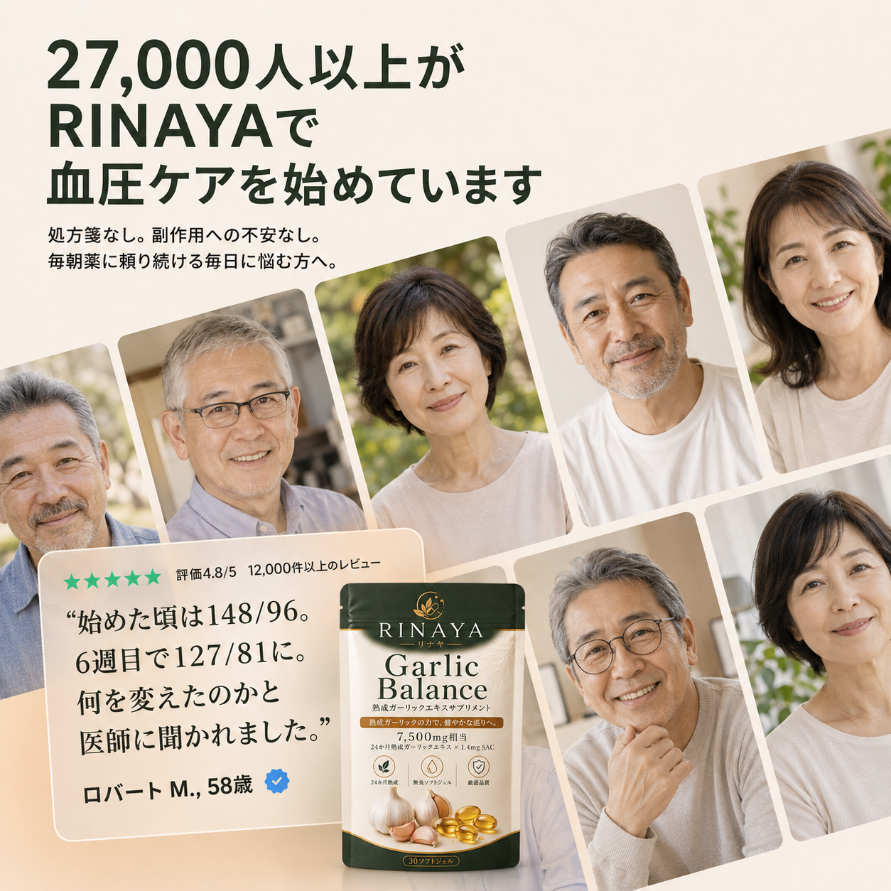 熟成ニンニクエキス™ by RINAYA — 血圧の数字だけでは見えない、血管の健康に着目