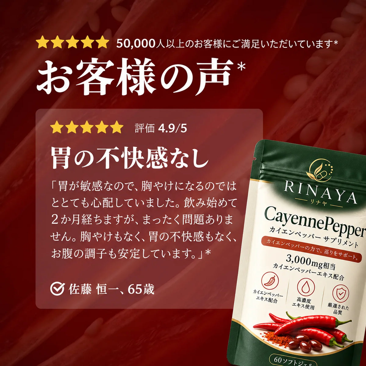 [特別オファー] CayennePepper™｜高濃度カイエンペッパーサプリメント by RINAYA