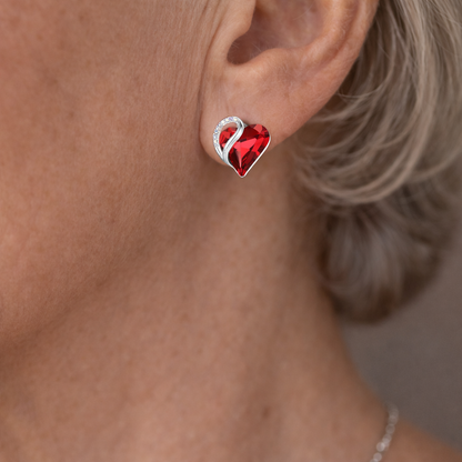 Infinity Heart Ruby Earrings