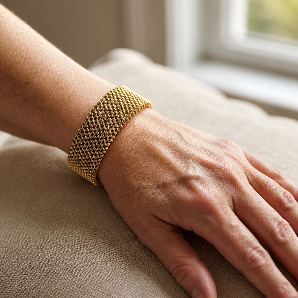 Vintage Braided Mesh Open Classic Bracelet