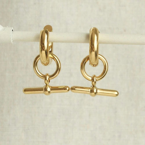 Everyday Gold Bar Hoop Earrings