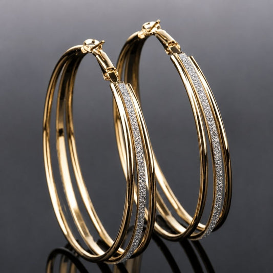 Retro Gold Hoop Earrings