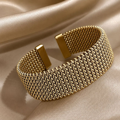 Vintage Braided Mesh Open Classic Bracelet