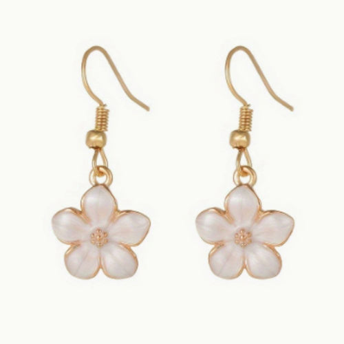 Flower Pearl Dangling Earrings