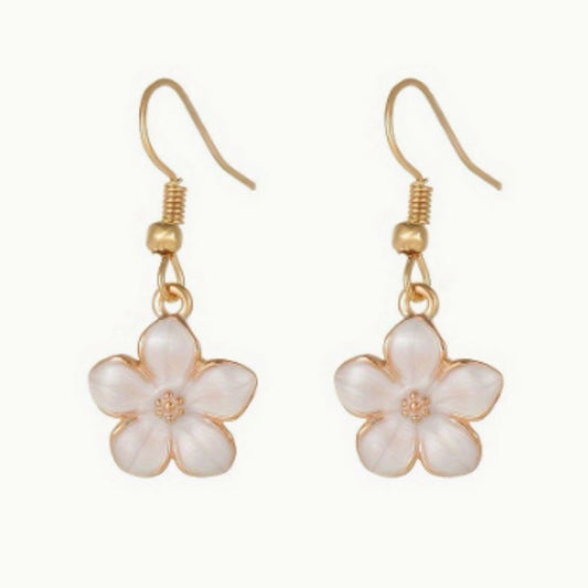 Flower Pearl Dangling Earrings