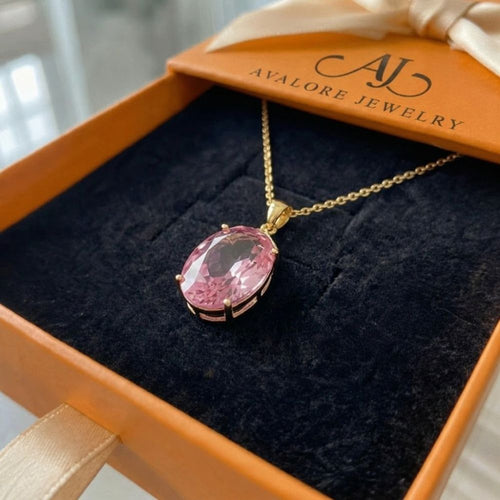 Pink Sapphire Imperial Oval Necklace