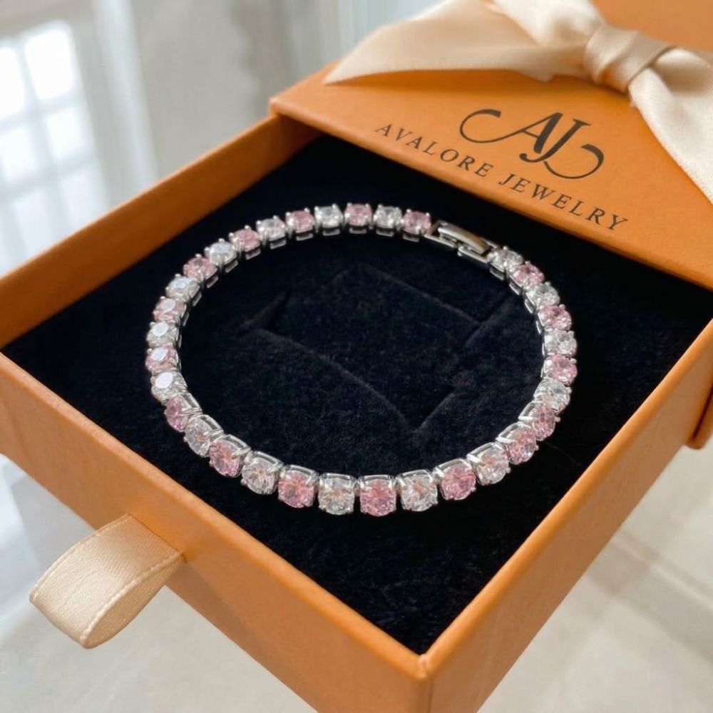 Pink Sapphire Duo Tennis Bracelet