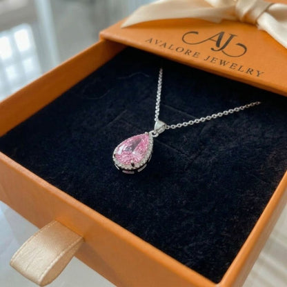 Pink Teardrop Necklace