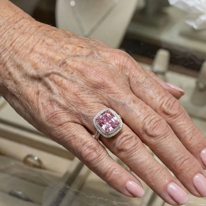 Cushion Pink Sapphire Ring