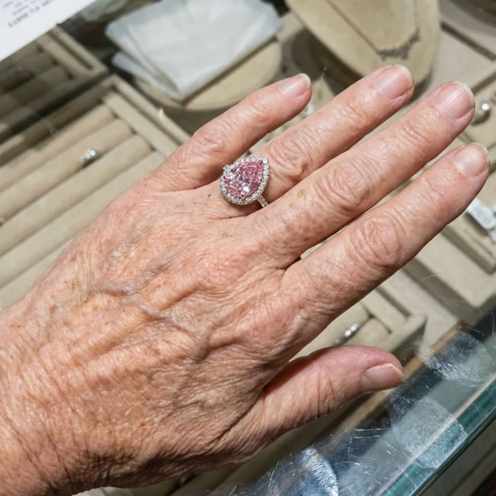 Teardrop Pink Sapphire Ring