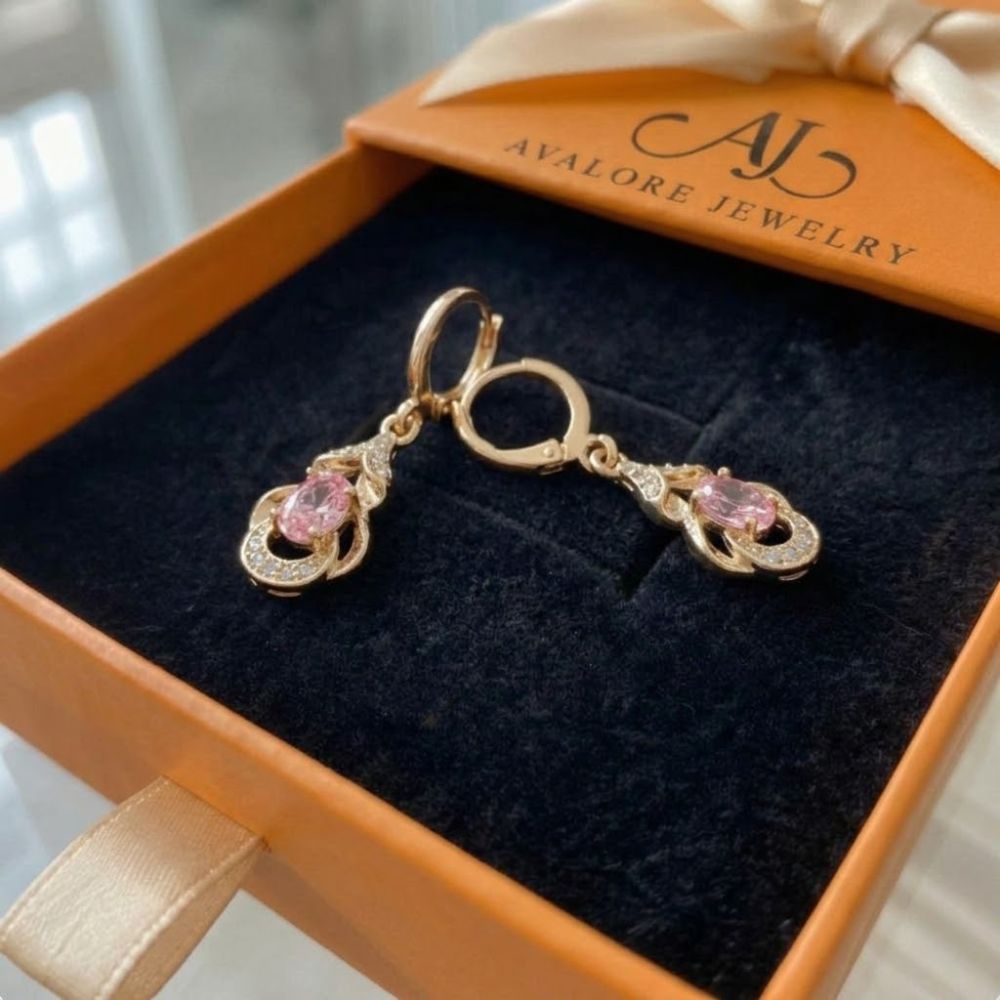 Moonlit Blush Teardrop Earrings