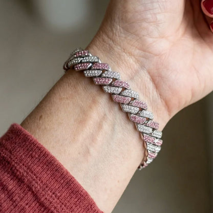 Pink Shimmer Cuban Bracelet