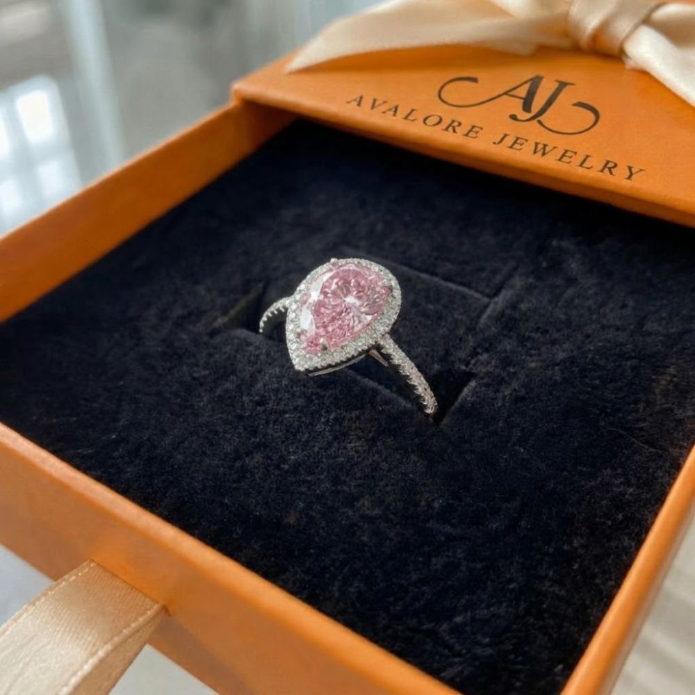 Teardrop Pink Sapphire Ring