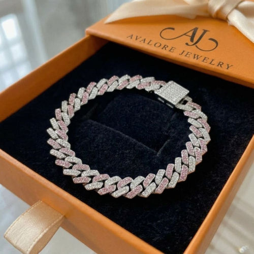 Pink Shimmer Cuban Bracelet