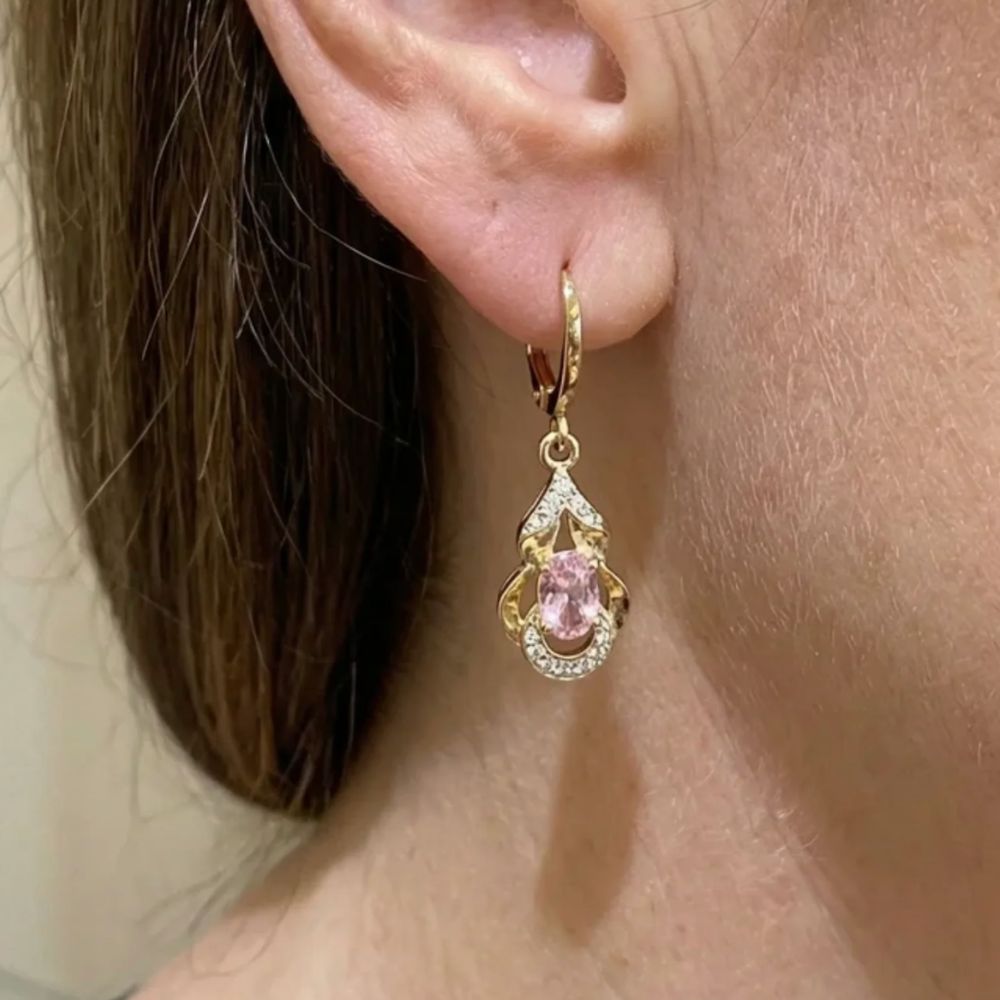 Moonlit Blush Teardrop Earrings
