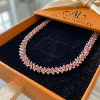 Rose Ember Line Necklace