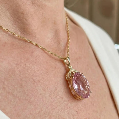Pink Sapphire Imperial Oval Necklace