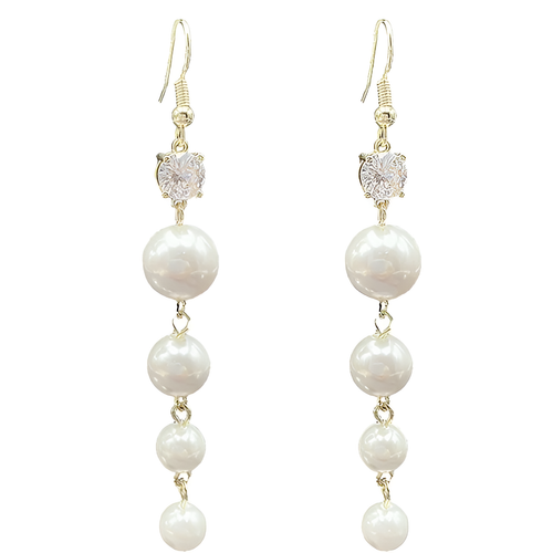 Vintage White Stone Pearl Earrings