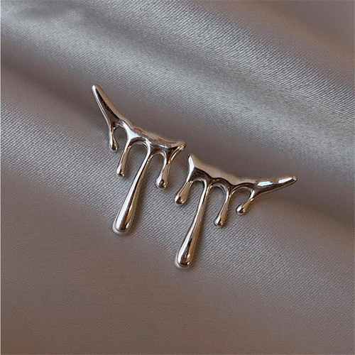 Vintage Melt Silver Earrings