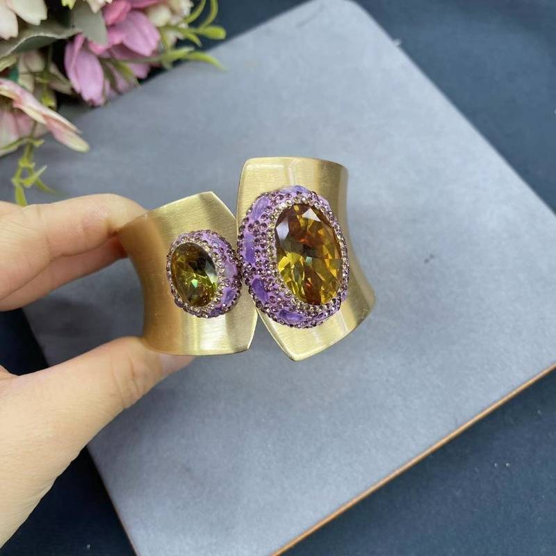 Vintage Open Purple Glass Bracelet