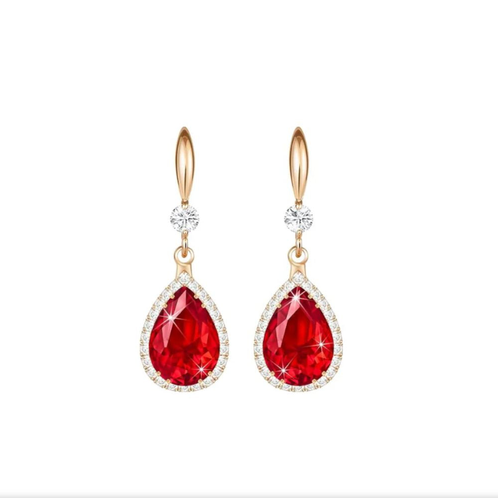Ruby Teardrop Earrings