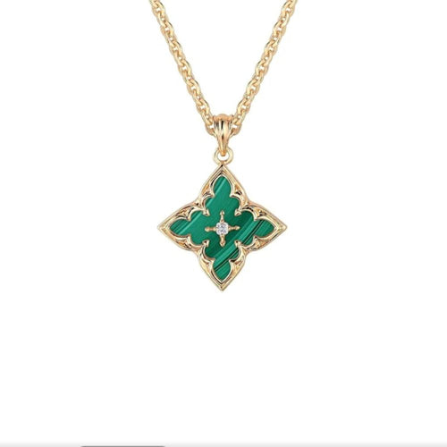 Emerald Clover Pendant Necklace
