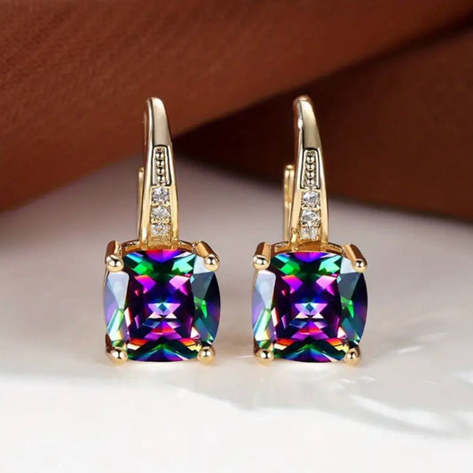 Mystic Stone Hoop Earrings