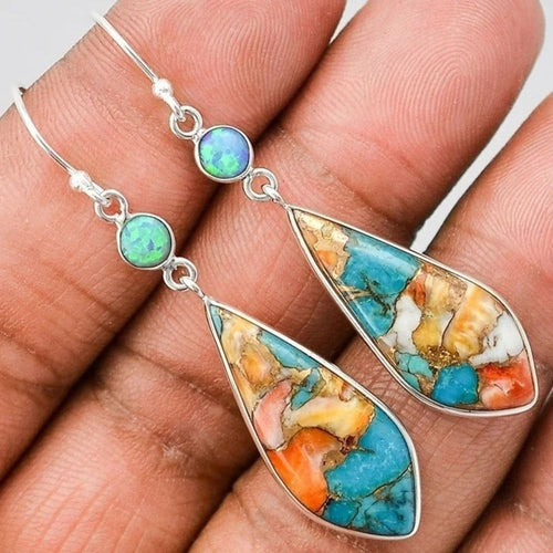 Retro Multicolor Drop Earrings