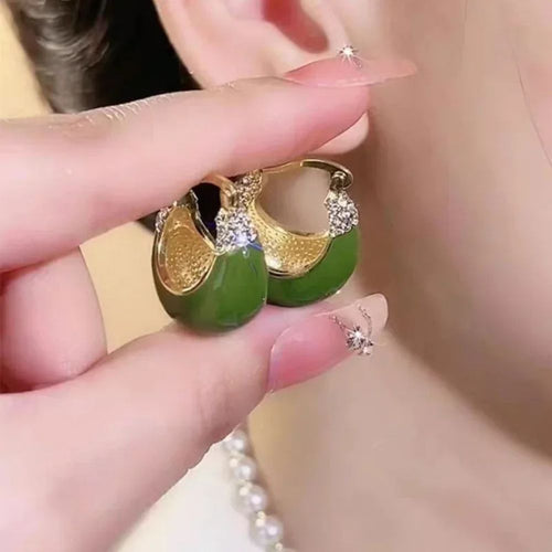 Retro Green Earrings