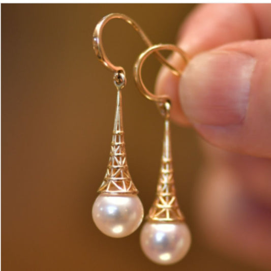 Water Drop Golden Hollow Earrings