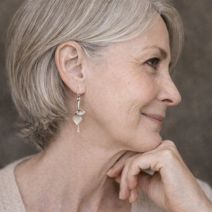 Silver Leaf Vintage Earrings